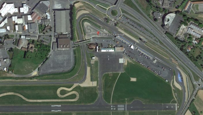 accès, info pratique et pilotage au Circuit karting d'Albi vue du ciel